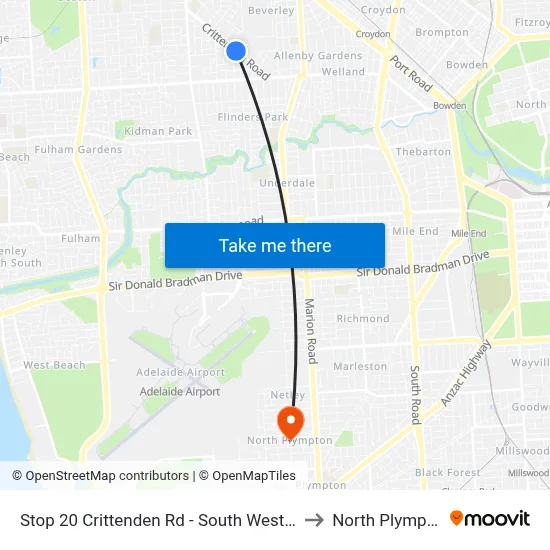 Stop 20 Crittenden Rd - South West side to North Plympton map