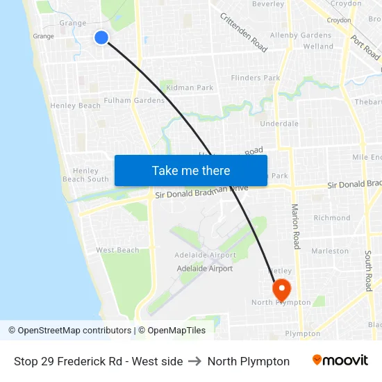 Stop 29 Frederick Rd - West side to North Plympton map