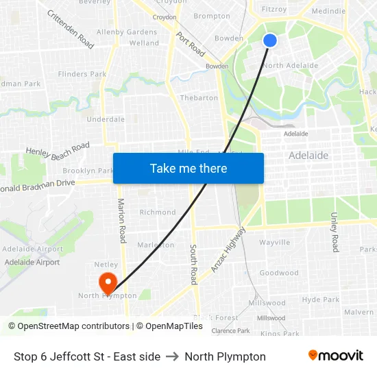 Stop 6 Jeffcott St - East side to North Plympton map