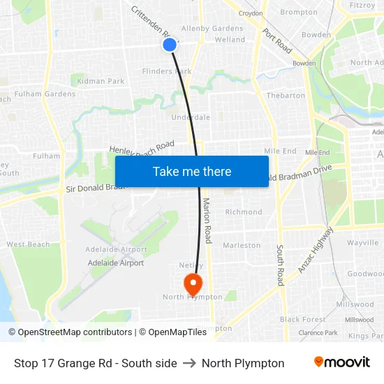 Stop 17 Grange Rd - South side to North Plympton map