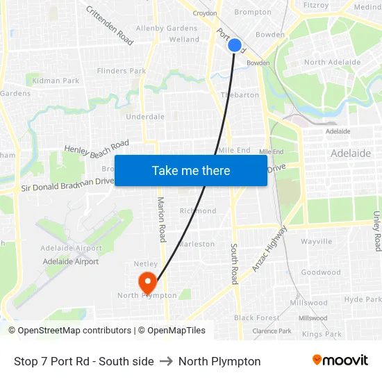 Stop 7 Port Rd - South side to North Plympton map