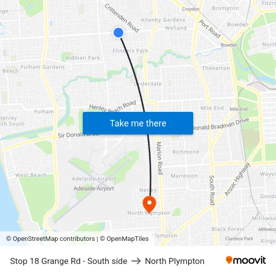 Stop 18 Grange Rd - South side to North Plympton map