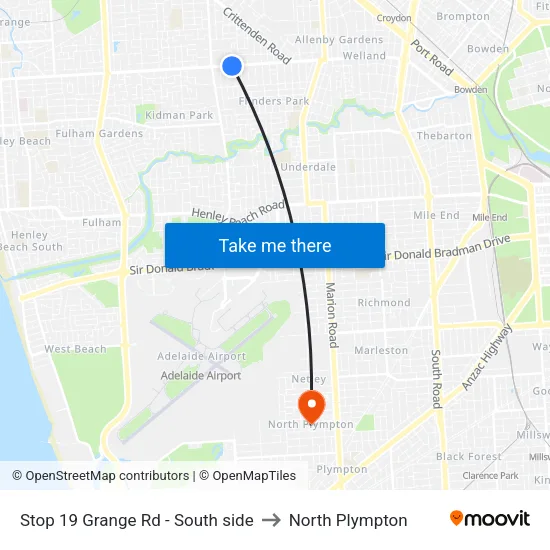 Stop 19 Grange Rd - South side to North Plympton map