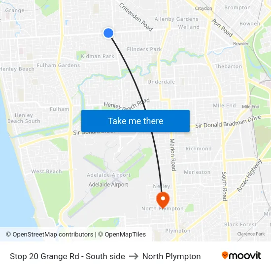 Stop 20 Grange Rd - South side to North Plympton map