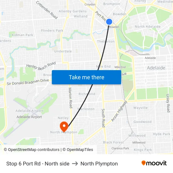 Stop 6 Port Rd - North side to North Plympton map