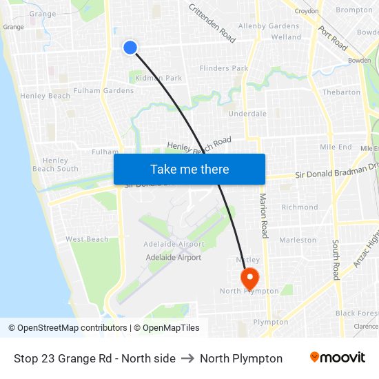 Stop 23 Grange Rd - North side to North Plympton map