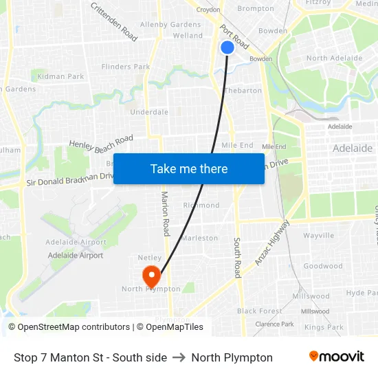 Stop 7 Manton St - South side to North Plympton map