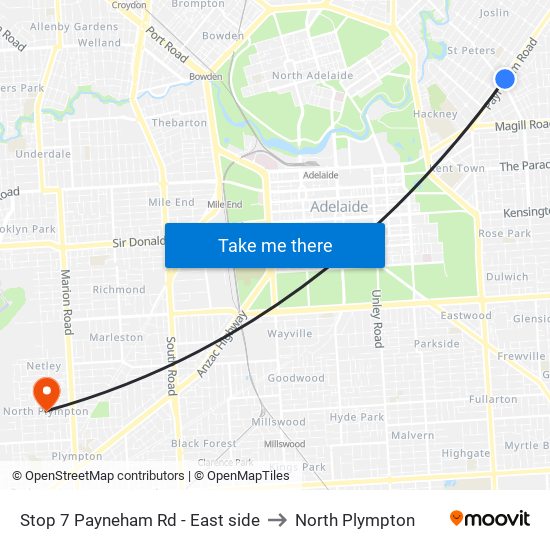 Stop 7 Payneham Rd - East side to North Plympton map