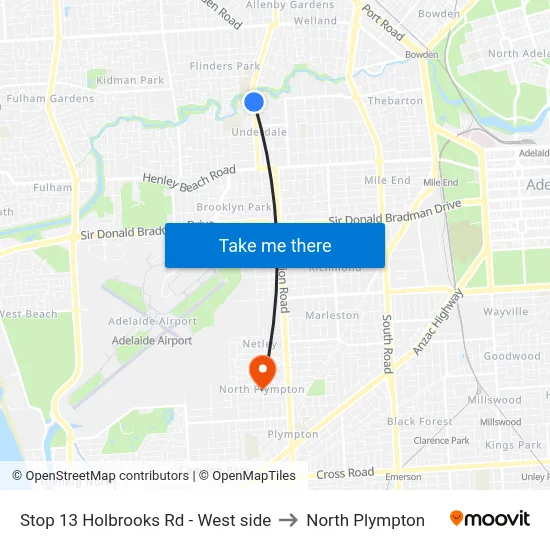 Stop 13 Holbrooks Rd - West side to North Plympton map