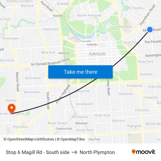 Stop 6 Magill Rd - South side to North Plympton map