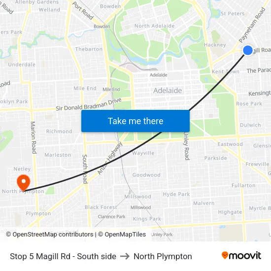 Stop 5 Magill Rd - South side to North Plympton map