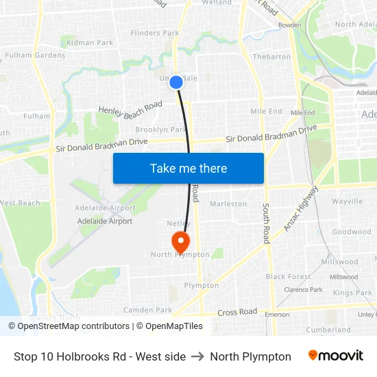 Stop 10 Holbrooks Rd - West side to North Plympton map