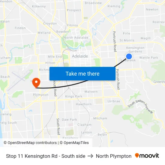 Stop 11 Kensington Rd - South side to North Plympton map