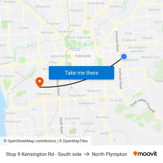 Stop 9 Kensington Rd - South side to North Plympton map