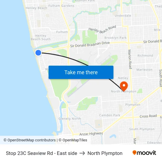Stop 23C Seaview Rd - East side to North Plympton map