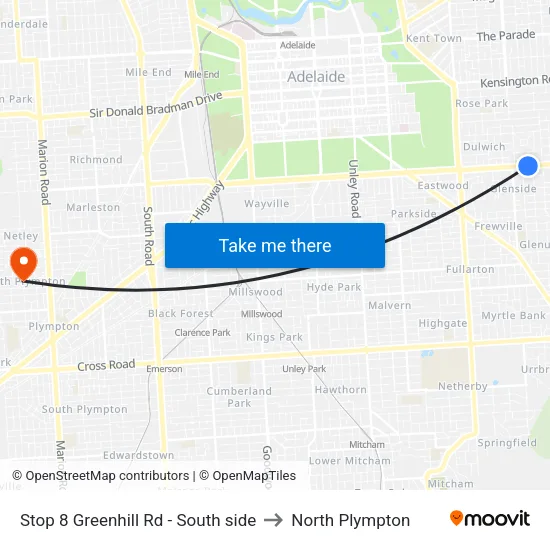 Stop 8 Greenhill Rd - South side to North Plympton map