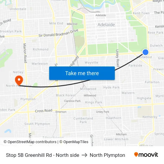 Stop 5B Greenhill Rd - North side to North Plympton map