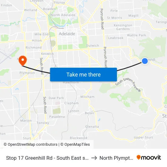 Stop 17 Greenhill Rd - South East side to North Plympton map