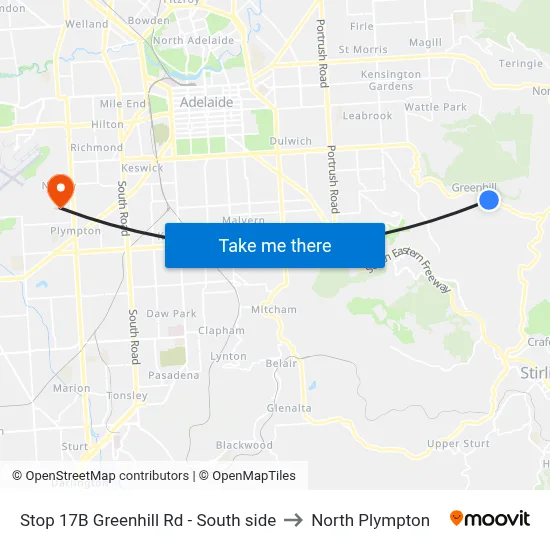 Stop 17B Greenhill Rd - South side to North Plympton map