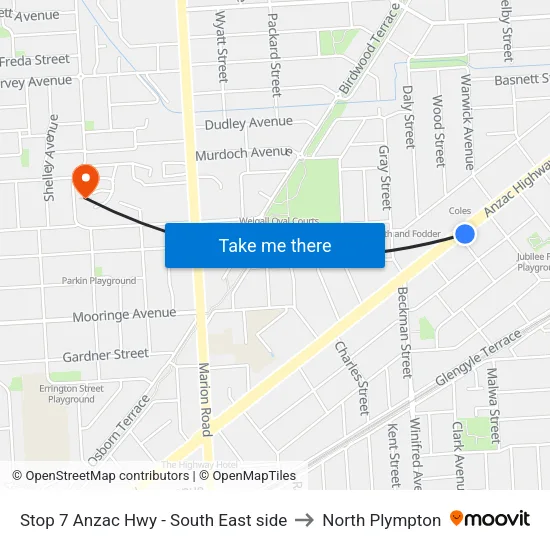 Stop 7 Anzac Hwy - South East side to North Plympton map