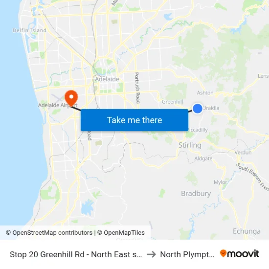 Stop 20 Greenhill Rd - North East side to North Plympton map