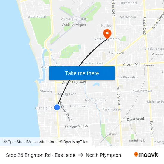 Stop 26 Brighton Rd - East side to North Plympton map