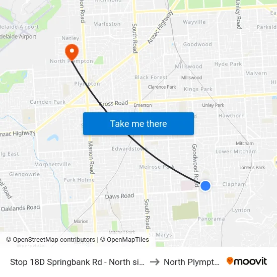 Stop 18D Springbank Rd - North side to North Plympton map