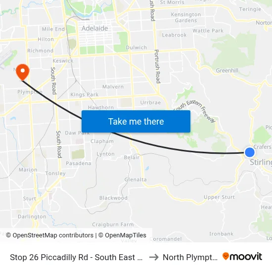 Stop 26 Piccadilly Rd - South East side to North Plympton map