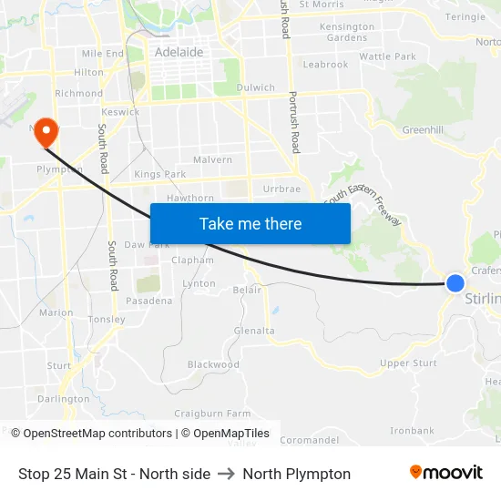 Stop 25 Main St - North side to North Plympton map