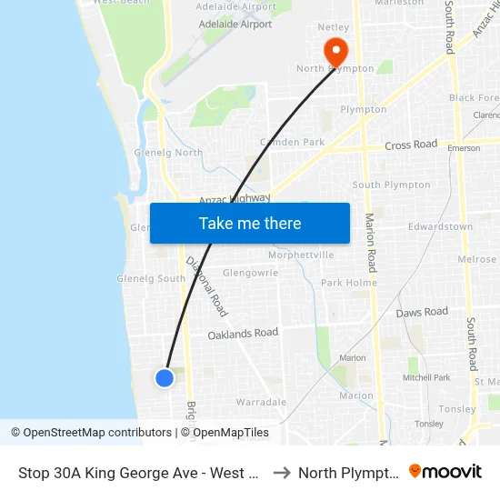 Stop 30A King George Ave - West side to North Plympton map