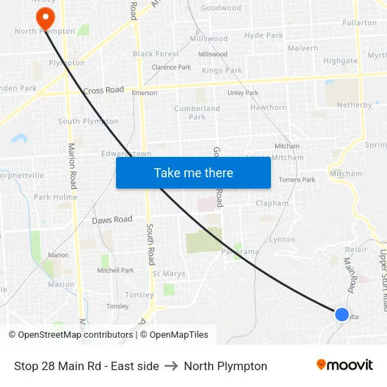 Stop 28 Main Rd - East side to North Plympton map