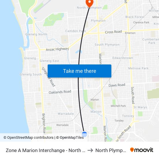 Zone A Marion Interchange - North side to North Plympton map