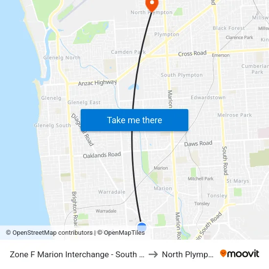 Zone F Marion Interchange - South side to North Plympton map