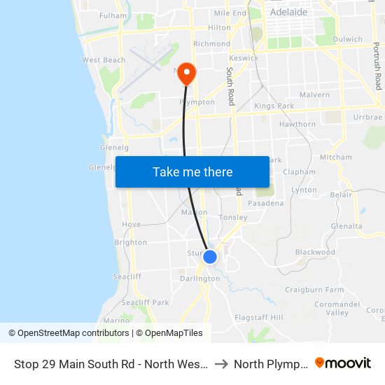 Stop 29 Main South Rd - North West side to North Plympton map