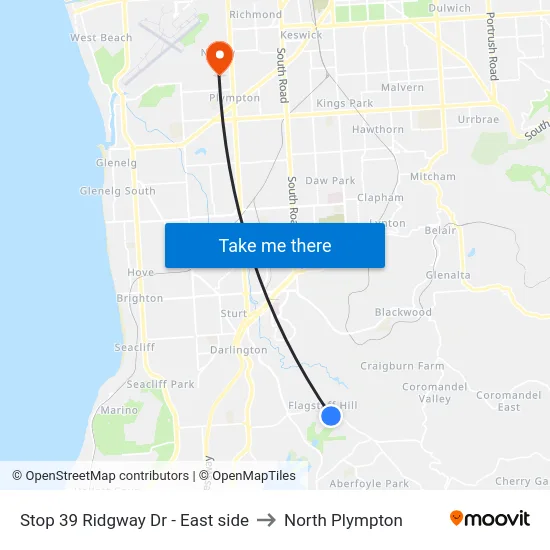 Stop 39 Ridgway Dr - East side to North Plympton map