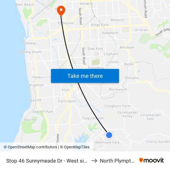 Stop 46 Sunnymeade Dr - West side to North Plympton map