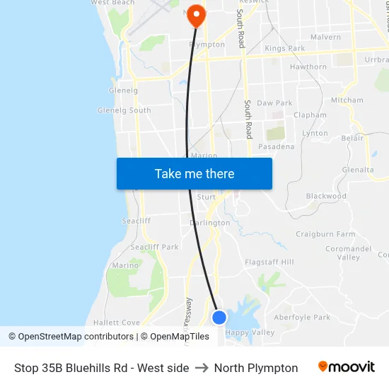 Stop 35B Bluehills Rd - West side to North Plympton map