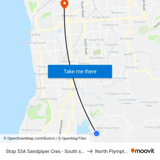 Stop 53A Sandpiper Cres - South side to North Plympton map