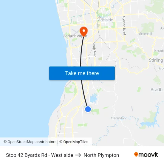 Stop 42 Byards Rd - West side to North Plympton map