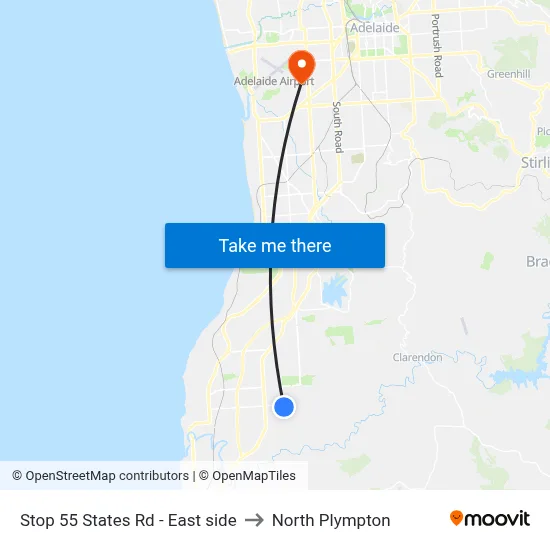 Stop 55 States Rd - East side to North Plympton map
