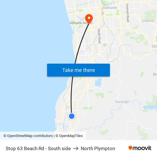 Stop 63 Beach Rd - South side to North Plympton map