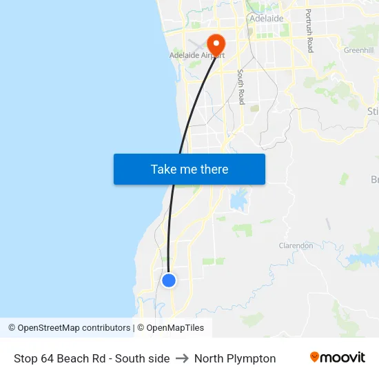 Stop 64 Beach Rd - South side to North Plympton map