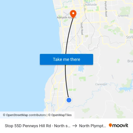 Stop 55D Penneys Hill Rd - North side to North Plympton map