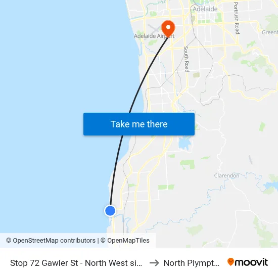 Stop 72 Gawler St - North West side to North Plympton map