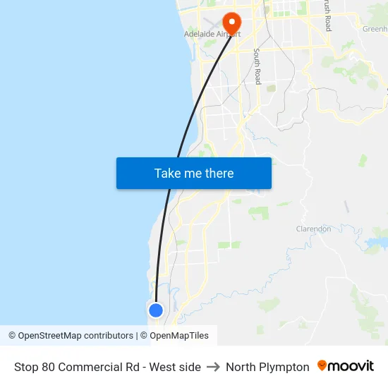 Stop 80 Commercial Rd - West side to North Plympton map