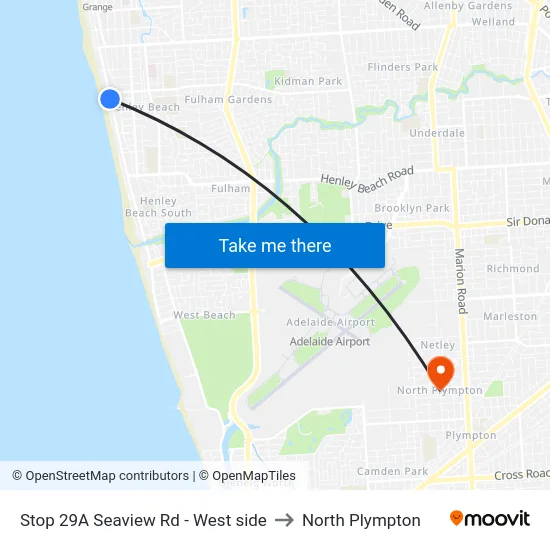 Stop 29A Seaview Rd - West side to North Plympton map