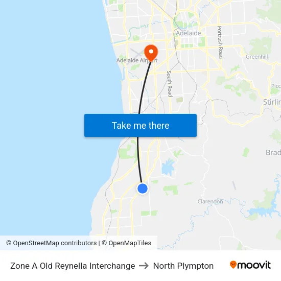 Zone A Old Reynella Interchange to North Plympton map
