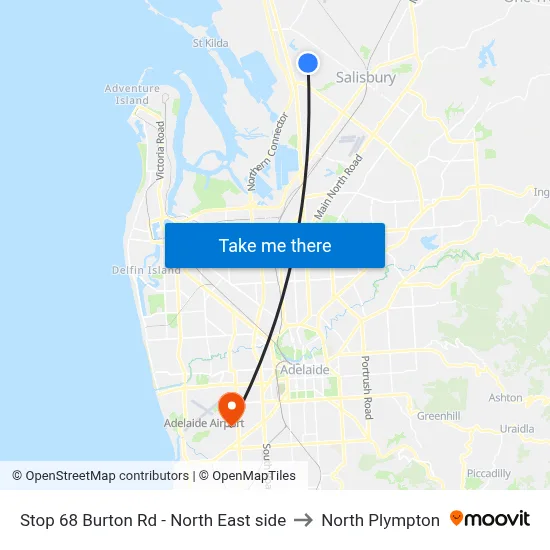 Stop 68 Burton Rd - North East side to North Plympton map