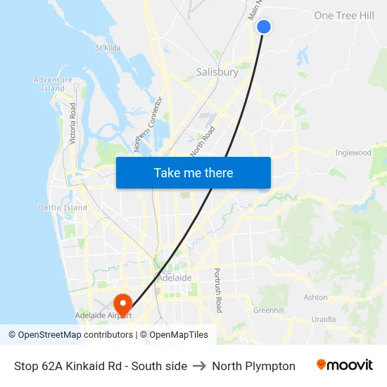 Stop 62A Kinkaid Rd - South side to North Plympton map