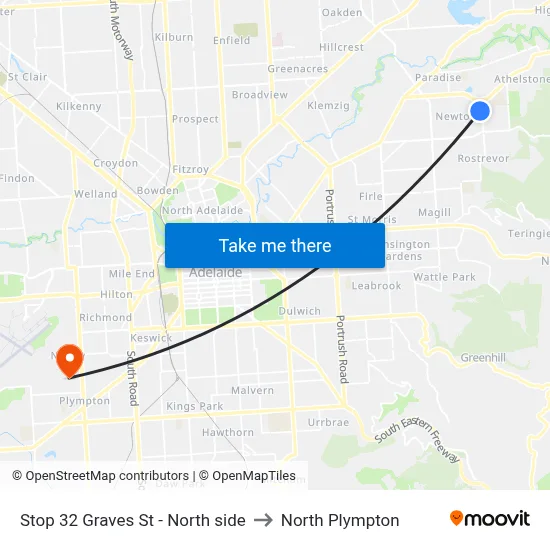 Stop 32 Graves St - North side to North Plympton map